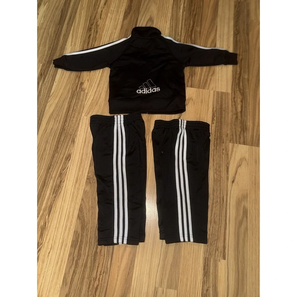 Adidas Infant 9M 9 Months Tracksuit Set Outfit Black‎ White